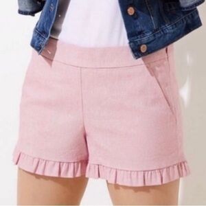 NWT Loft side zip ruffle hem dress shorts 14P